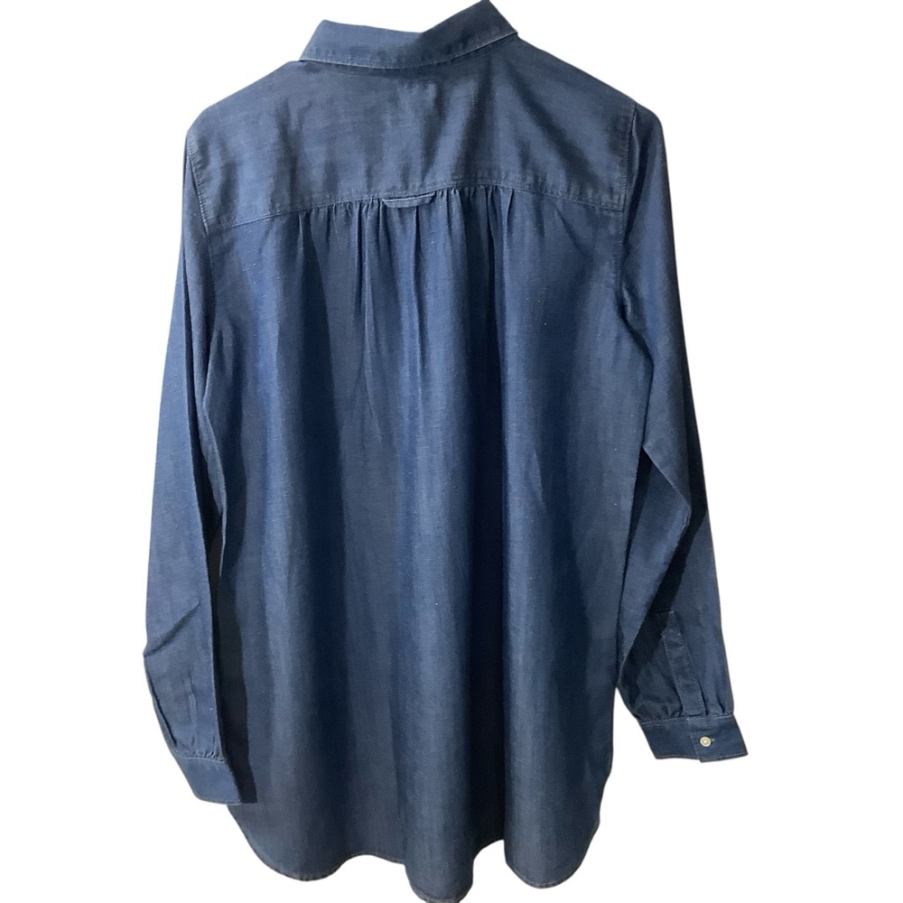Ann Taylor Loft The Softened Blue Chambry Maternity Shirt - Picture 2 of 4